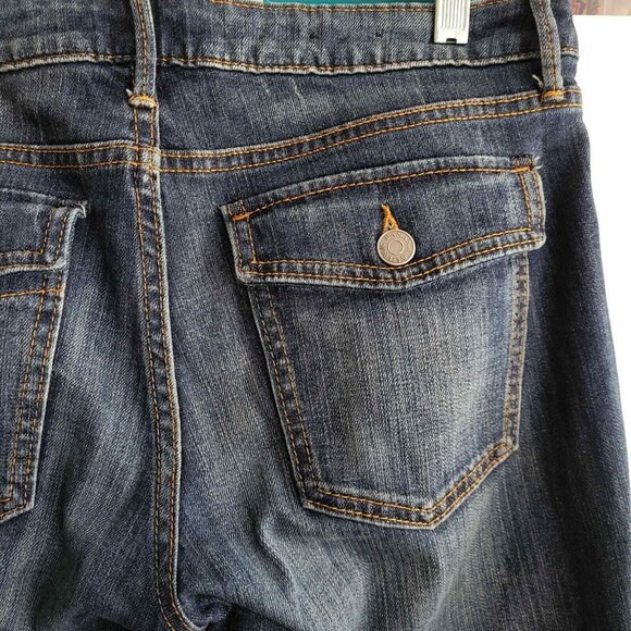 Banana Republic Jeans Womens Size 28 Dark Wash Bootcut Back Flap Pockets - Picture 4 of 6